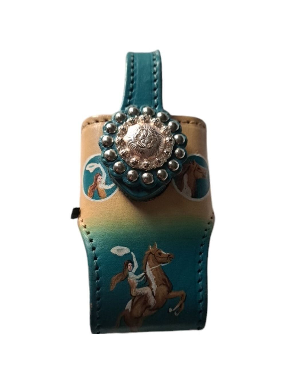 COWBOY DECOR painted leather mini holster pouch Western cowgirl Clip on jeweled
